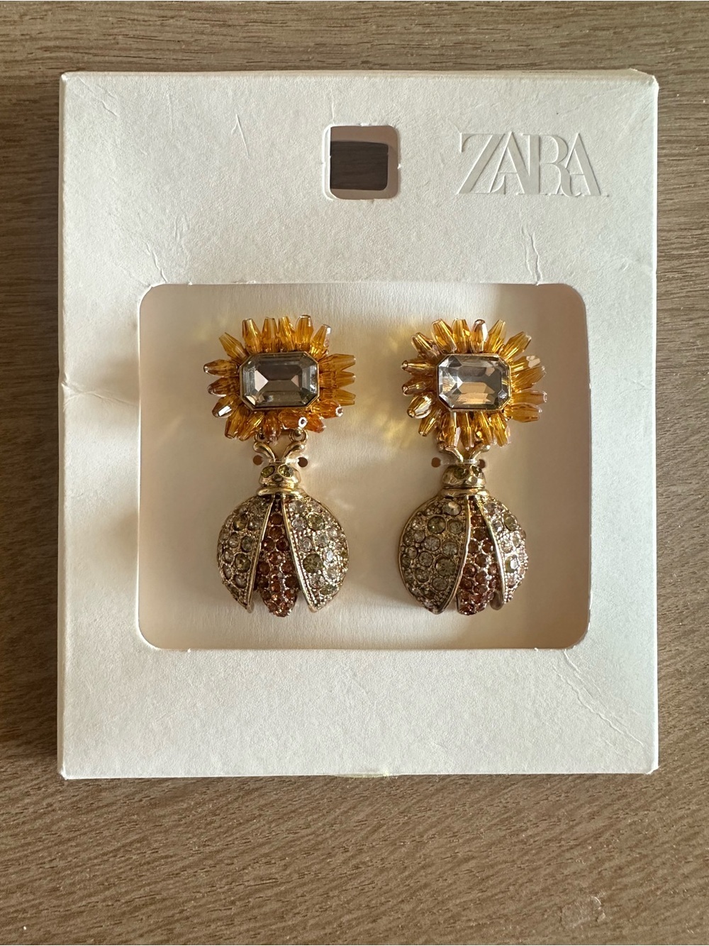 Zara Sunflower Bee Jewel Earrings